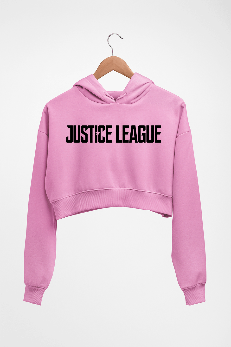 Justice League Crop HOODIE FOR WOMEN-Light Baby Pink-Ektarfa.online