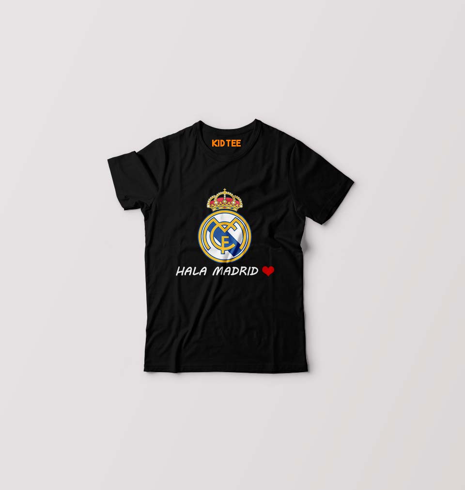 Hala Madrid Kids T-Shirt for Boy/Girl-Black-Ektarfa.online