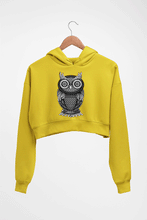 Load image into Gallery viewer, Owl Crop HOODIE FOR WOMEN-Mustard Yellow-Ektarfa.online
