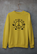 Load image into Gallery viewer, Peace Religious Symbols Unisex Sweatshirt for Men/Women-Mustard Yellow-Ektarfa.online
