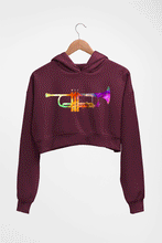 Load image into Gallery viewer, Trumpet Crop HOODIE FOR WOMEN-Maroon-Ektarfa.online
