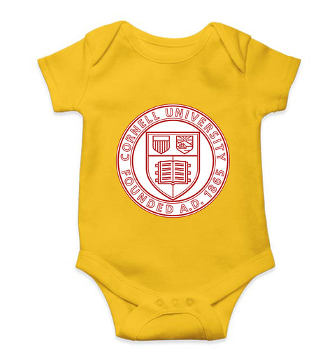 Cornell University Kids Romper Kids Romper For Baby Boy/Girl-0-5 Months(18 Inches)-Yellow-Ektarfa.online