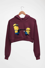 Load image into Gallery viewer, Minion Crop HOODIE FOR WOMEN-Maroon-Ektarfa.online
