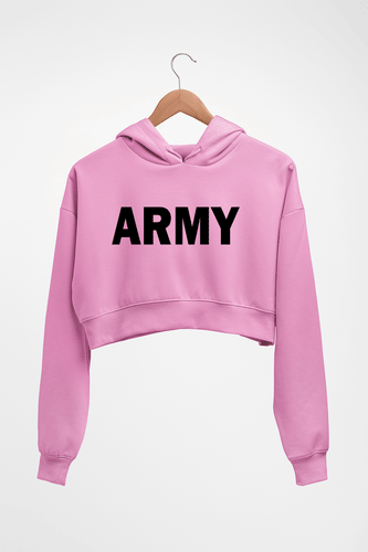 Army Crop HOODIE FOR WOMEN-Light Baby Pink-Ektarfa.online