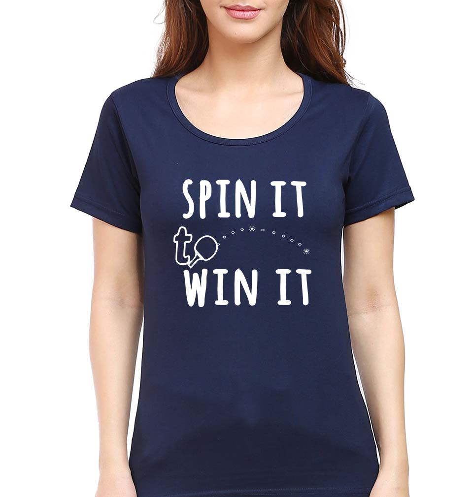 Table Tennie (TT) T-Shirt for Women-Navy Blue-Ektarfa.online