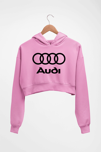 Audi Crop HOODIE FOR WOMEN-Light Baby Pink-Ektarfa.online