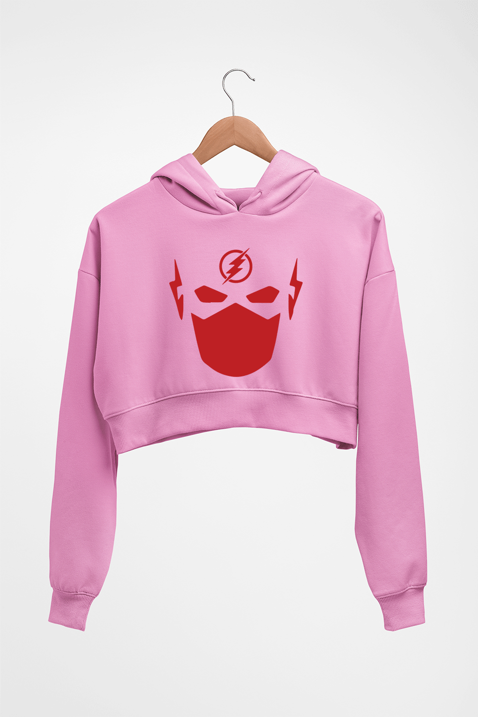 Flash Superhero Crop HOODIE FOR WOMEN-Light Baby Pink-Ektarfa.online