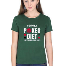 Load image into Gallery viewer, Poker T-Shirt for Women-Dark Green-Ektarfa.online
