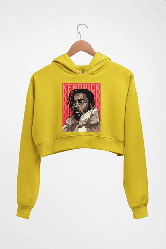 Kendrick Lamar Crop HOODIE FOR WOMEN-Mustard Yellow-Ektarfa.online