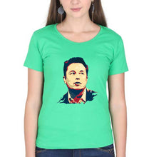 Load image into Gallery viewer, Elon Musk T-Shirt for Women-Flag Green-Ektarfa.online
