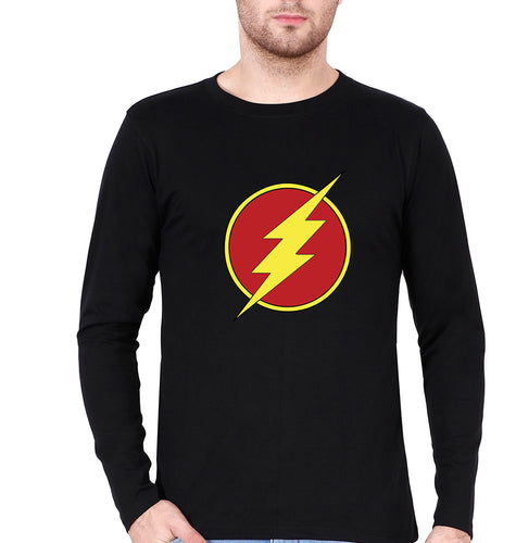 Flash Superhero Full Sleeves T-Shirt for Men-Black-Ektarfa.online