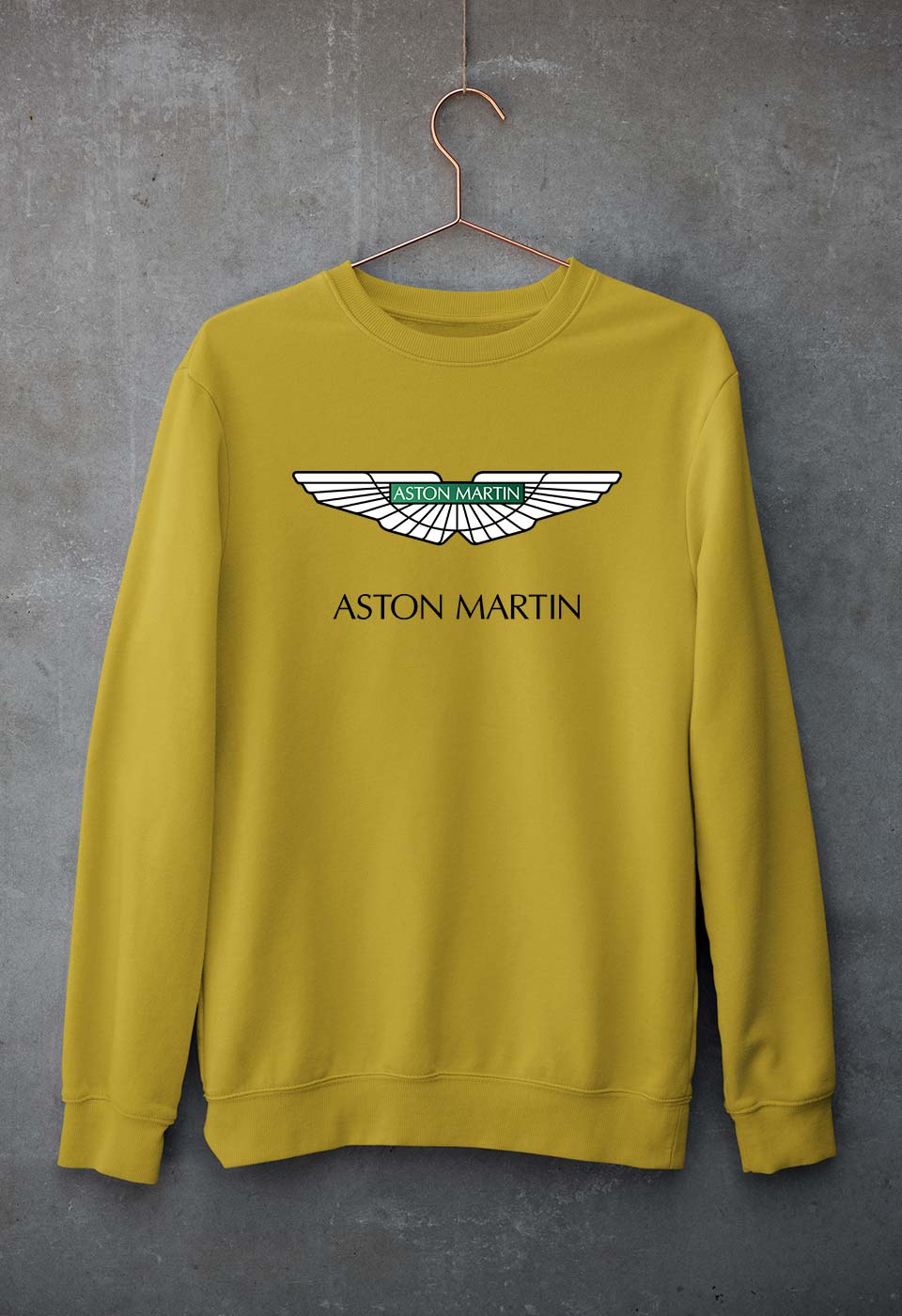 Aston Martin Unisex Sweatshirt for Men/Women-S(40 Inches)-Mustard Yellow-Ektarfa.online