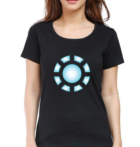 ARC REACTOR Iron Man Superhero T-Shirt for Women-Black-Ektarfa.online
