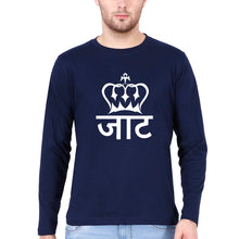 Load image into Gallery viewer, Jaat Full Sleeves T-Shirt for Men-Navy Blue-Ektarfa.online
