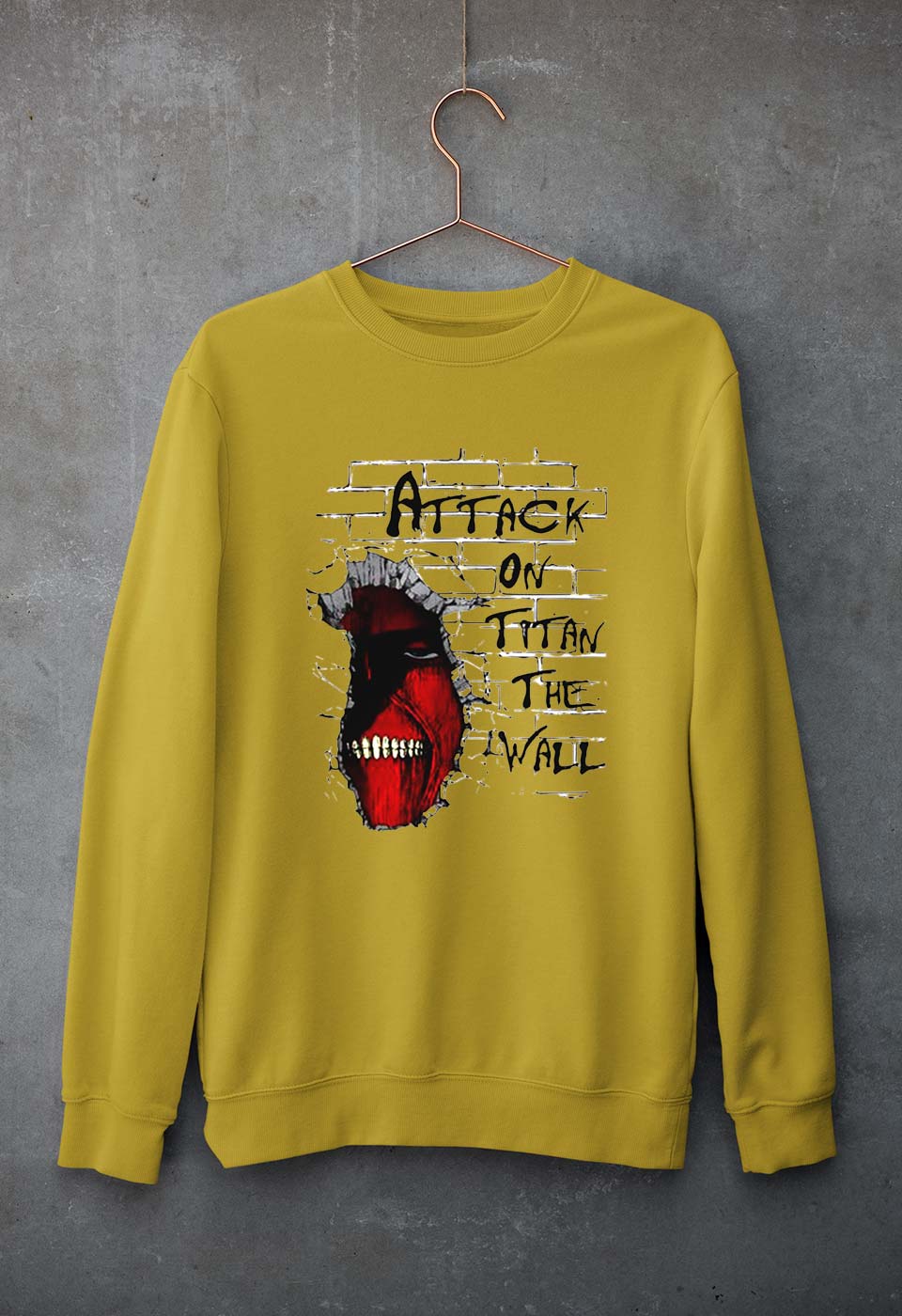 Attack on Titan Unisex Sweatshirt for Men/Women-Mustard Yellow-Ektarfa.online