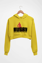 Load image into Gallery viewer, Rugby Crop HOODIE FOR WOMEN-Mustard Yellow-Ektarfa.online
