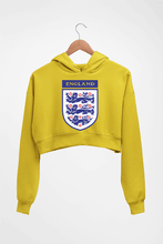 Load image into Gallery viewer, England Football Crop HOODIE FOR WOMEN-Mustard Yellow-Ektarfa.online
