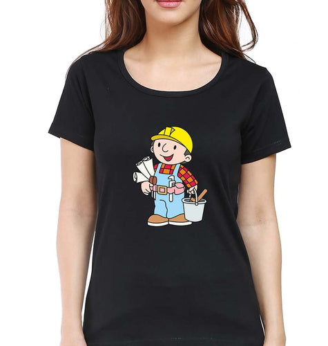 Bob the Builder T-Shirt for Women-Black-Ektarfa.online