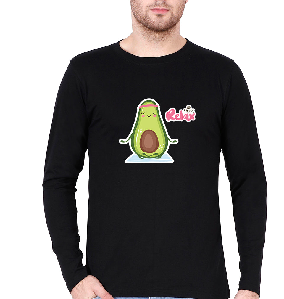 Avocado Relax Full Sleeves T-Shirt for Men-Black-Ektarfa.online