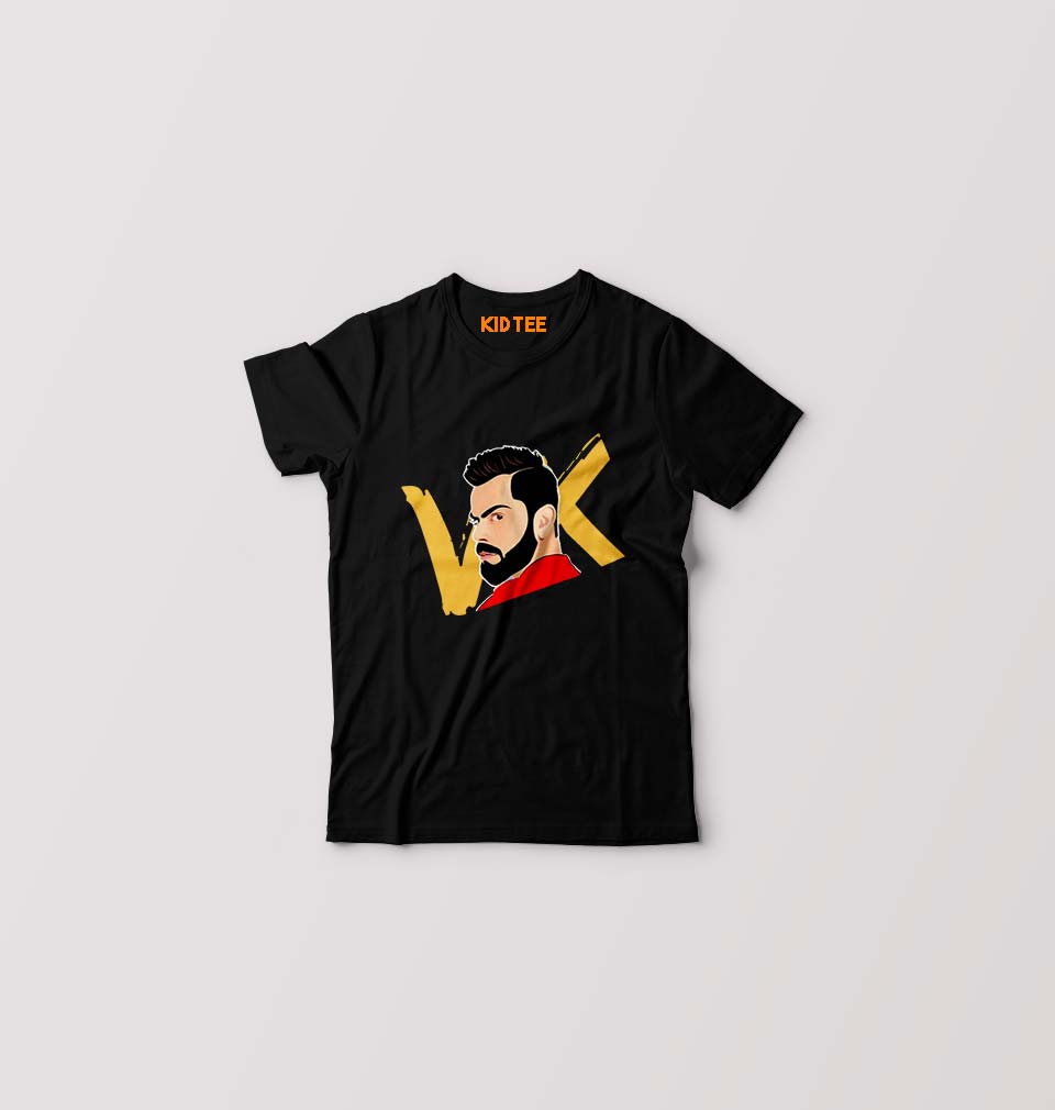 Virat Kohli Kids T-Shirt for Boy/Girl-Black-Ektarfa.online