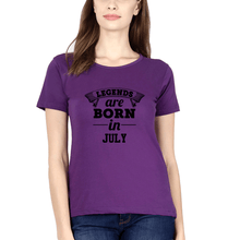 Load image into Gallery viewer, Legends are Born in July T-Shirt for Women-Purple-Ektarfa.online
