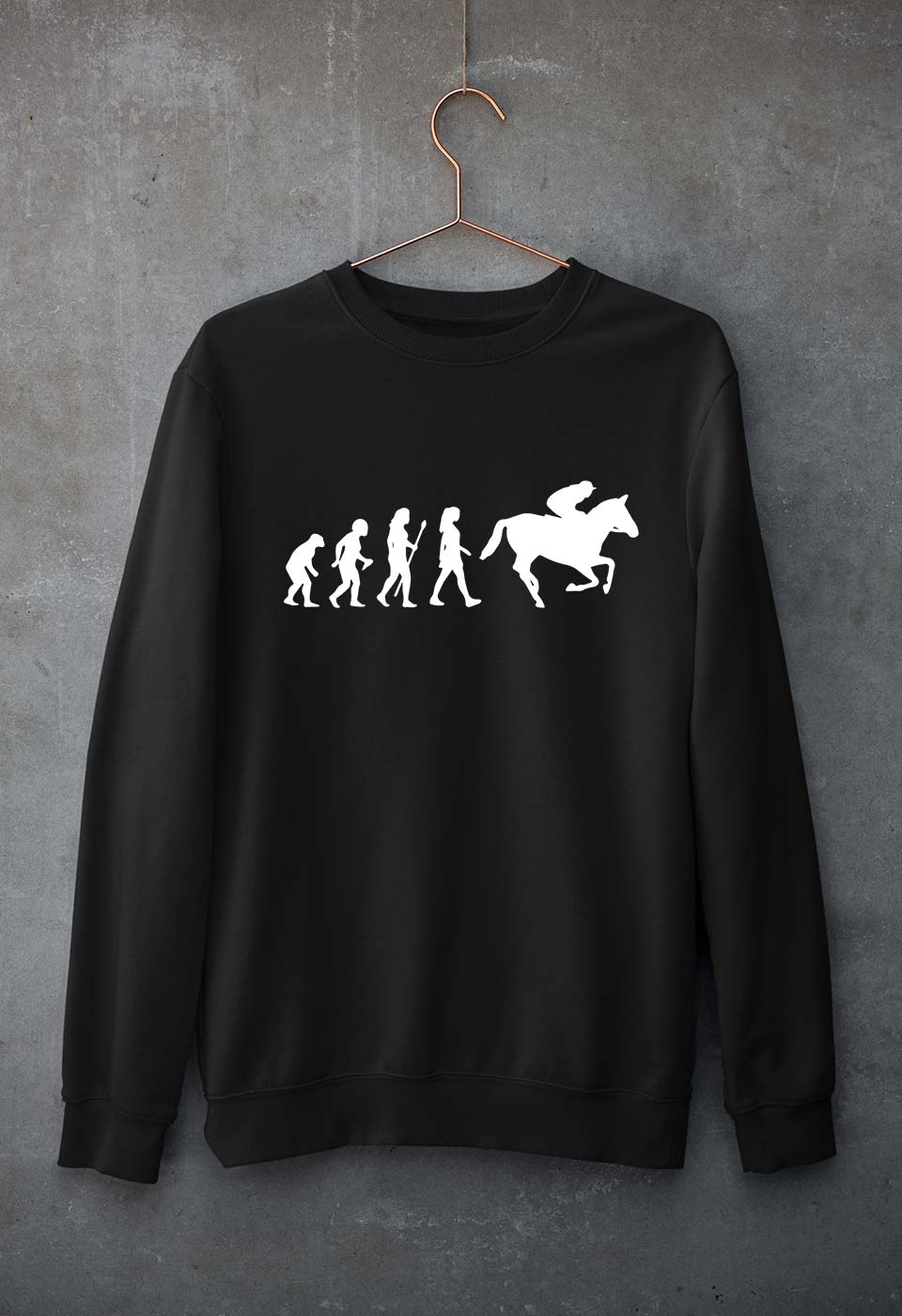 Horse Riding Unisex Sweatshirt for Men/Women-Black-Ektarfa.online
