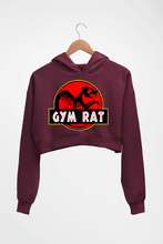 Load image into Gallery viewer, Gym Rat Crop HOODIE FOR WOMEN-Maroon-Ektarfa.online
