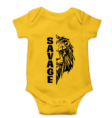 Savage Lion Kids Romper For Baby Boy/Girl-Yellow-Ektarfa.online