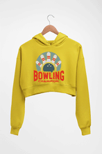 Load image into Gallery viewer, Bowling Champion Crop HOODIE FOR WOMEN-Mustard yellow-Ektarfa.online
