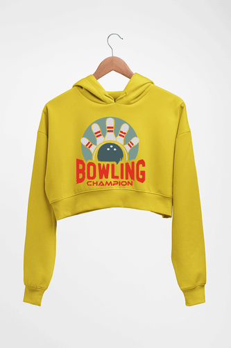 Bowling Champion Crop HOODIE FOR WOMEN-Mustard yellow-Ektarfa.online