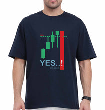 Load image into Gallery viewer, Share Market(Stock Market Oversized T-Shirt for Men-Navy Blue-Ektarfa.online
