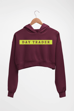 Load image into Gallery viewer, Day Trader Share Market Crop HOODIE FOR WOMEN-Maroon-Ektarfa.online
