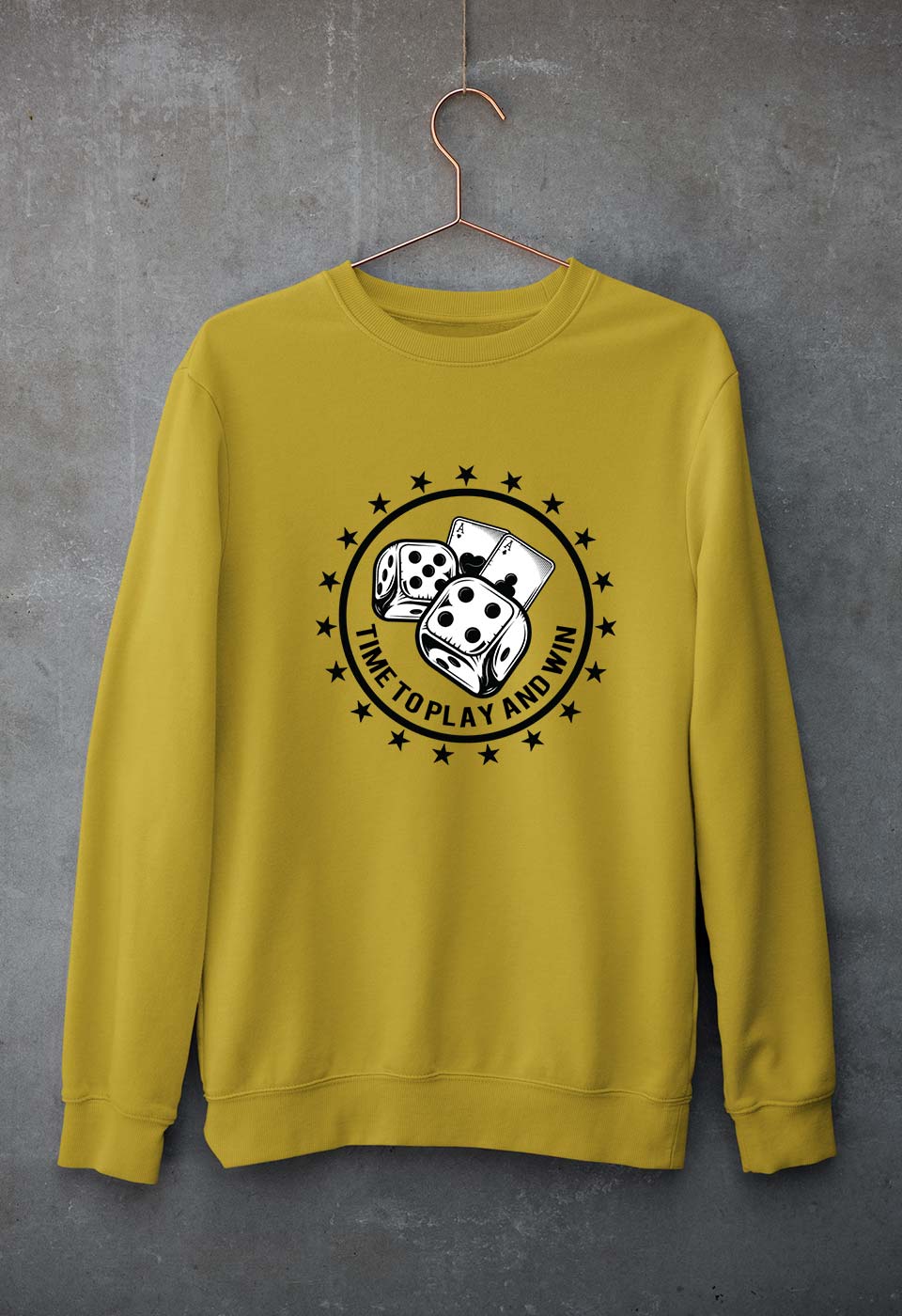 Poker Unisex Sweatshirt for Men/Women-Mustard Yellow-Ektarfa.online