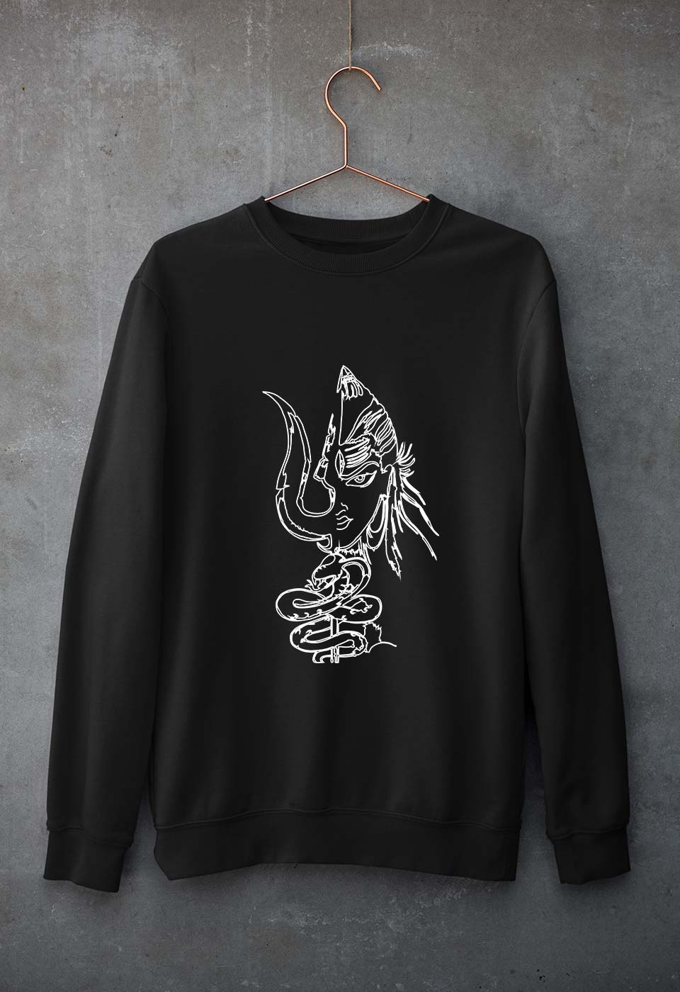 Mahakal Mahadev Bholenath Shiva Shivji Unisex Sweatshirt for Men/Women-Black-Ektarfa.online