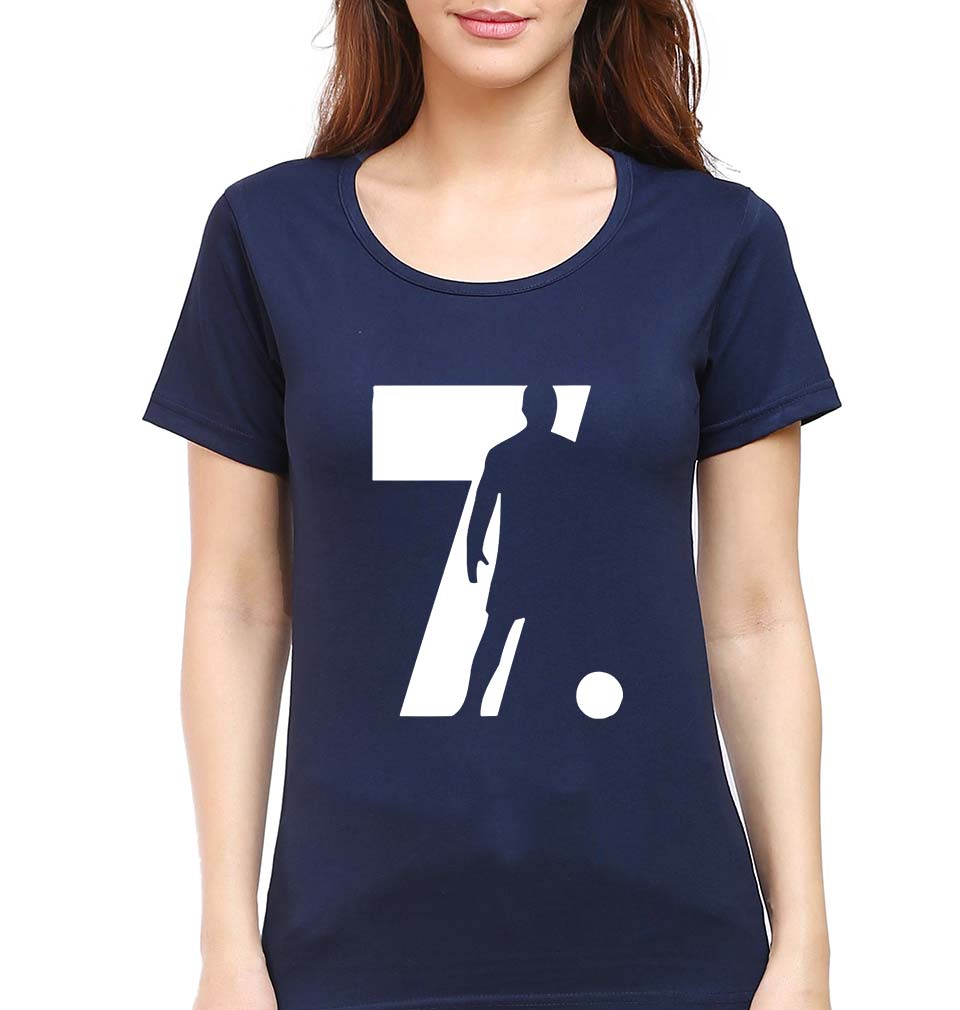 Cristiano Ronaldo CR7 T-Shirt for Women-Navy Blue-Ektarfa.online
