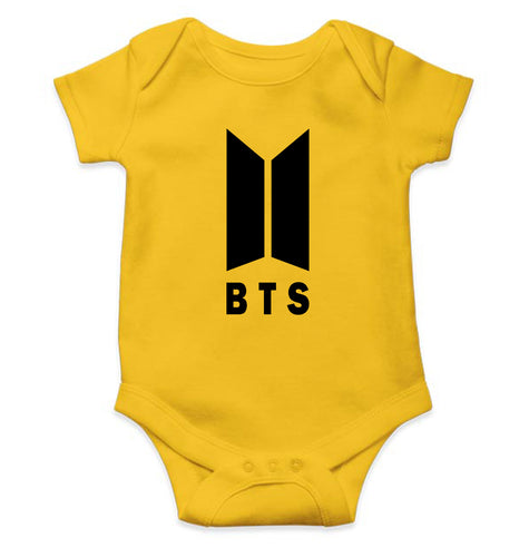 BTS Kids Romper For Baby Boy/Girl-0-5 Months(18 Inches)-Yellow-Ektarfa.online