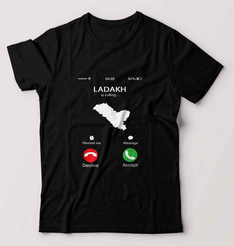 Ladakh Calling T-Shirt for Men-Black-Ektarfa.online