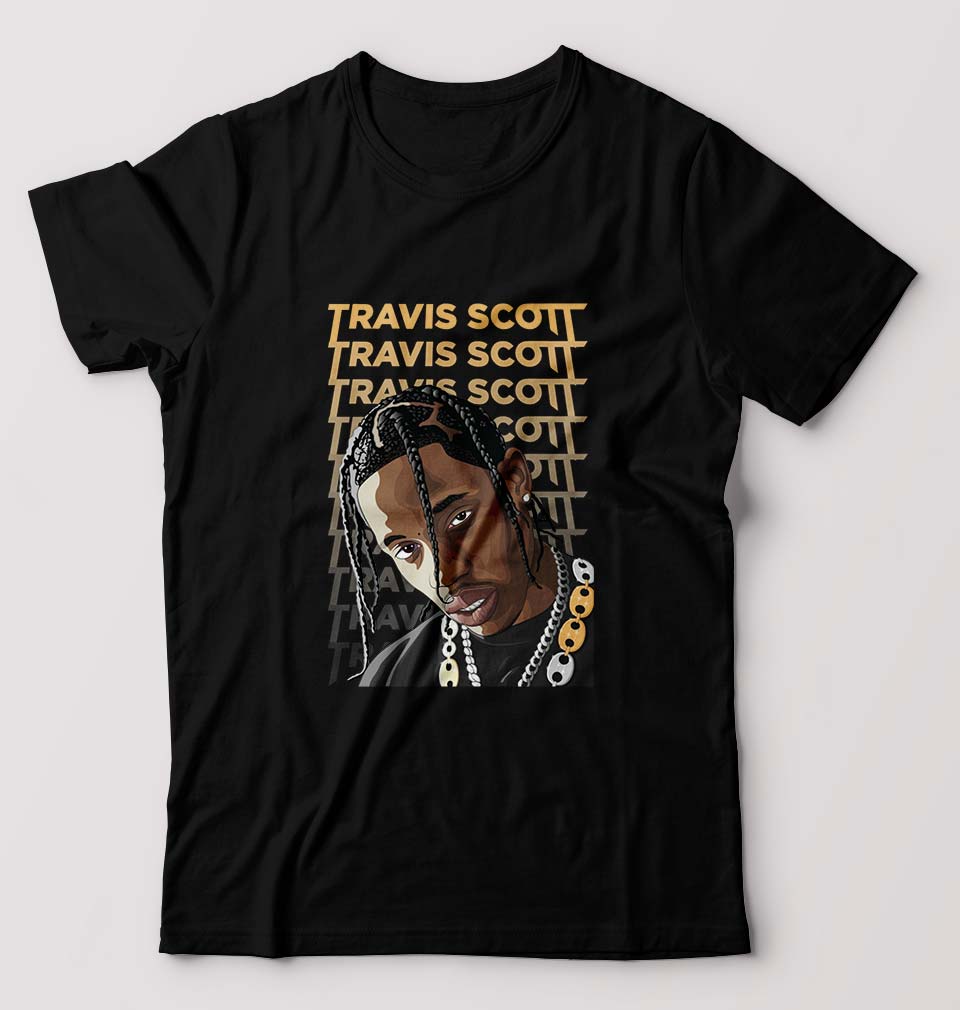 Travis Scott T-Shirt for Men-S(38 Inches)-Black-Ektarfa.online