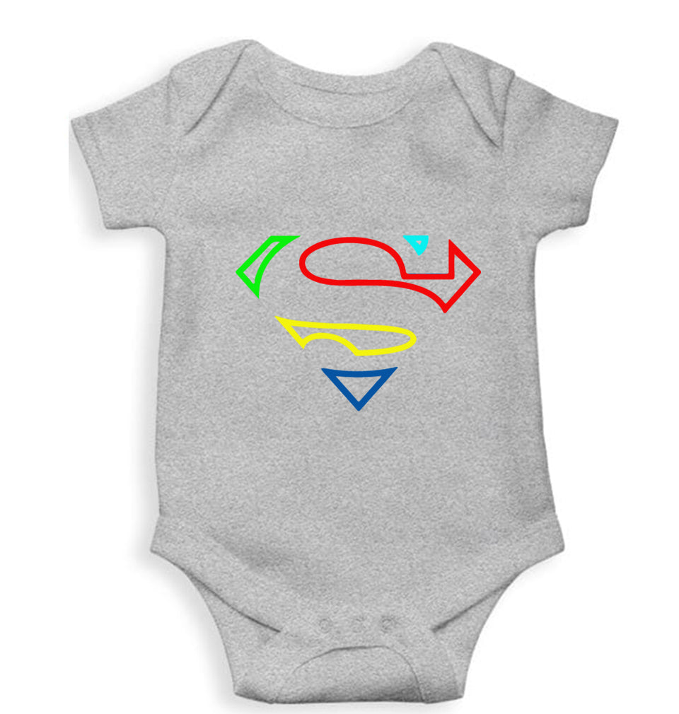 Superman Superhero Kids Romper For Baby Boy/Girl-0-5 Months(18 Inches)-Grey-Ektarfa.online