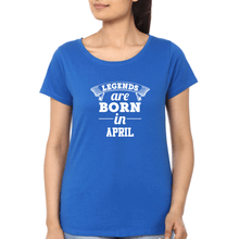 Load image into Gallery viewer, Legends are Born in April T-Shirt for Women-Royal Blue-Ektarfa.online
