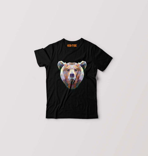 TRIANGLE_BEAR Kids T-Shirt for Boy/Girl-Black-Ektarfa.online