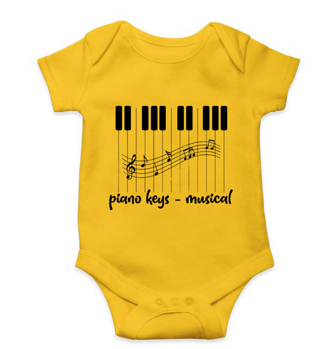 Piano Kids Romper For Baby Boy/Girl-Yellow-Ektarfa.online