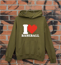 Load image into Gallery viewer, I Love Baseball Unisex Hoodie for Men/Women-Olive Green-Ektarfa.online
