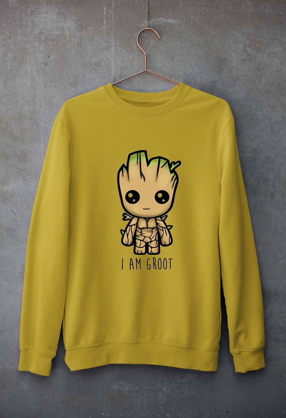 Groot Unisex Sweatshirt for Men/Women-Mustard Yellow-Ektarfa.online