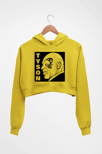 Mike Tyson Crop HOODIE FOR WOMEN-Mustard Yellow-Ektarfa.online