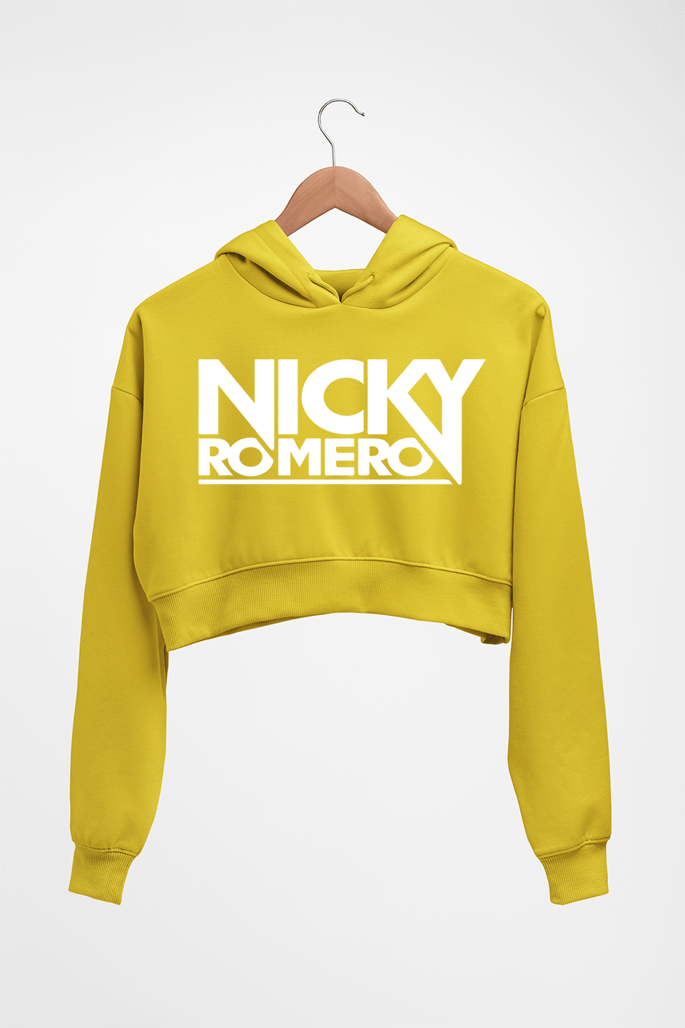 Nicky Romero Crop HOODIE FOR WOMEN-Mustard Yellow-Ektarfa.online
