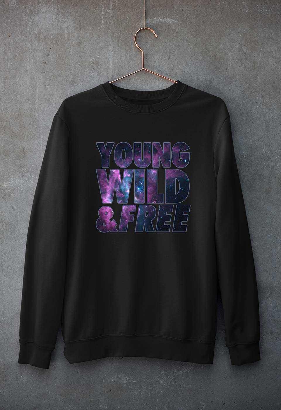 Young Wild Free Unisex Sweatshirt for Men/Women-Black-Ektarfa.online