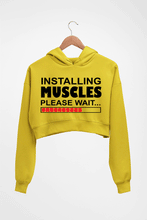Load image into Gallery viewer, Gym Crop HOODIE FOR WOMEN-Mustard Yellow-Ektarfa.online
