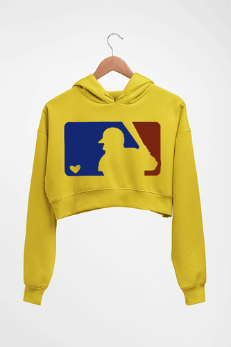 Baseball Crop HOODIE FOR WOMEN-Mustard Yellow-Ektarfa.online