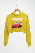 Load image into Gallery viewer, Lightning McQueen Crop HOODIE FOR WOMEN-Mustard Yellow-Ektarfa.online
